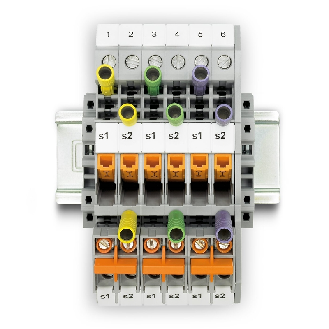 Adaptateur d'essai 4 mm, pour bloc de jonction de pas 8,2 mm, orange - PAI-4-FIX OG-Lire la description
