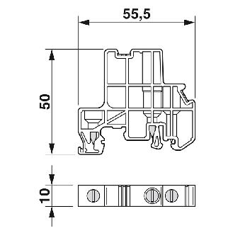 Butée d'arrêt pour bloc de jonction à 2 et 3 étages, 10 mm, gris - E/UK 1-Lire la description