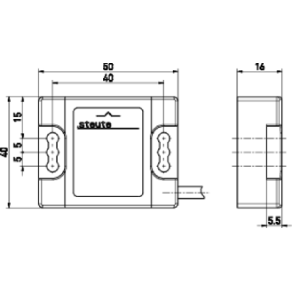 Int.de séc. magn., plast., Reed actionneur (sans) 2NF, câble 5m - 1185905 | RC Si 56 2Ö-5m-Lire la description