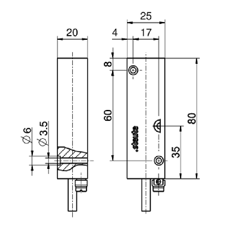 Int.de séc. Ex magn. Reed actionneur (sans), SPDT, Inox, câble 2m - 1190125 | Ex RC 2580 1W-NIRO-2m-Lire la description