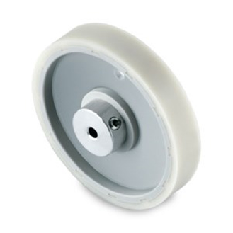 Roue de mesure 20cm de dév. alésage Ø7mm, revêt. synt. lisse 12mm - MR241.07D-Lire la description