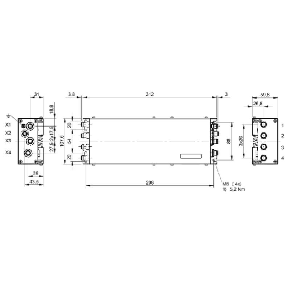 Interface UHF 4 Entrées, com. RS232 - BIS U-6020-053-104-00-ST26 (BIS00M7)-Lire la description