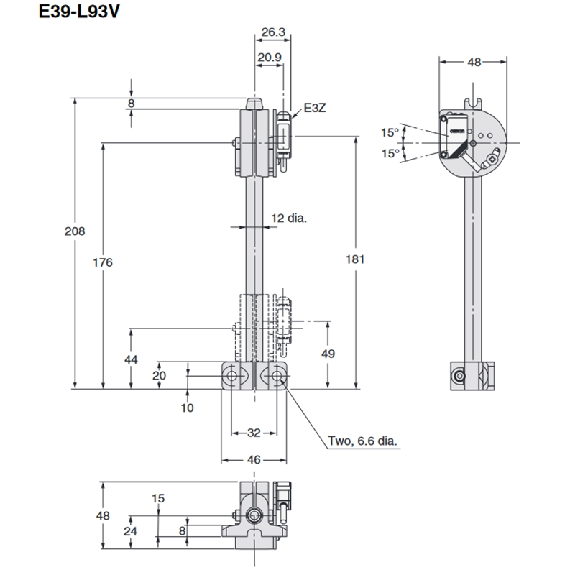 Support complet pied et tube Ø12mm pour E3Z, E39-R1/E39-R3 - E39-L93V Support complet pied et tube Ø12mm pour E3Z, E39-R1/E39-R3 - E39-L93V-Lire la description