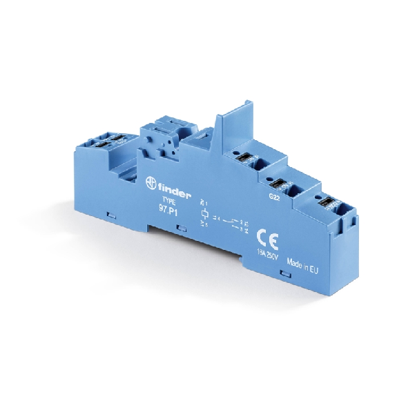 Support 10A 250V série 4661, bleu, étrier plastique, Push-in - 97P1SPA (97.P1.SPA)-Lire la description