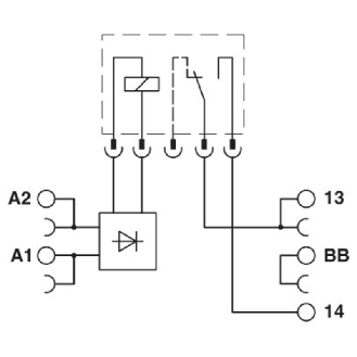 Socle de 6,2 mm pour relais 1NO, à vis, tension d'entrée 24 V DC - PLC-BSC- 24DC/ 1/ACT-Lire la description