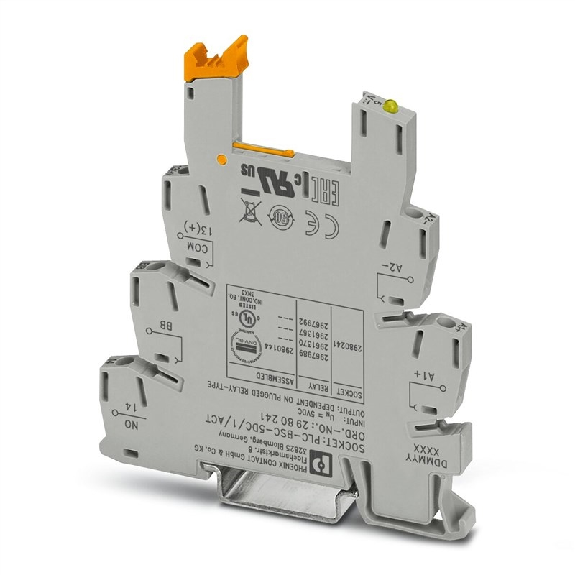 Socle de 6,2 mm pour relais 1NO, à vis, tension d'entrée 24 V DC - PLC-BSC- 24DC/ 1/ACT Socle de 6,2 mm pour relais 1NO, à vis, tension d'entrée 24 V DC - PLC-BSC- 24DC/ 1/ACT-Lire la description