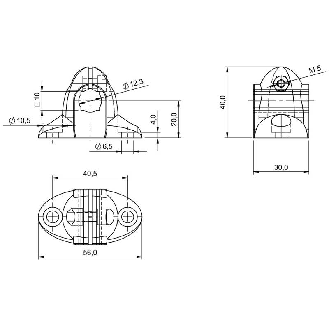 Système de montage, pour tiges Ø12mm / 10x10mm, 56x30x40mm - BMS CU-P-D12-A040-00 (BAM002J)-Lire la description
