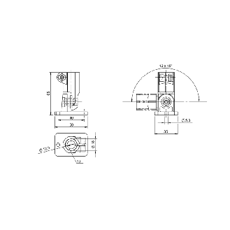 Système de montage, pour le logement de barres Ø12 mm / 50x65x35mm - BMS CUJ-P-D12-R040-00 (BAM002Y)-Lire la description