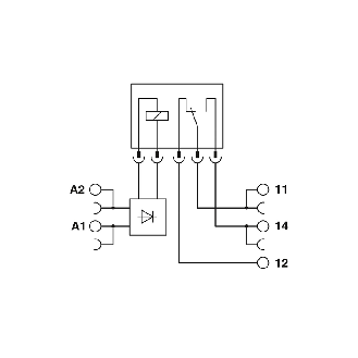 Interface PLC, 1 inverseur, tension d'entrée 12VDC - PLC-RSC- 12DC/21-Lire la description