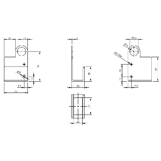Système de montage, pour BOS 23K, BOS 26K, 93 x 30 x 55 mm, inox - BMS CS-M-D12-B23K-05 (BAM01AW)-Lire la description