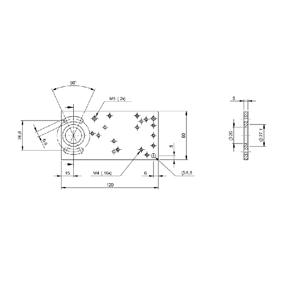 Système de montage pour capteurs et réflecteurs, Aluminium - BMS CS-M-D12-BX05-02 (BAM003C)-Lire la description