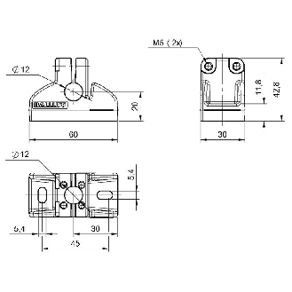 Système de montage pour logement de barres Ø12 mm - BMS CU-M-D12-B040-02 (BAM02JT)-Lire la description
