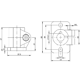 Système de montage pour le logement de barres Ø12 mm, inox - BMS CU-M-D12-E038-01 (BAM03EU)-Lire la description
