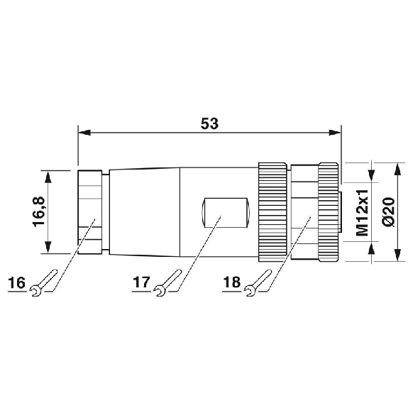 M12A Fem Droit 8p; Bornes à vis max. 0.5mm², Pg9 Ø6-8mm - SACC-M12FS-8CON-PG9-M M12A Fem Droit 8p; Bornes à vis max. 0.5mm², Pg9 Ø6-8mm - SACC-M12FS-8CON-PG9-M-Lire la description
