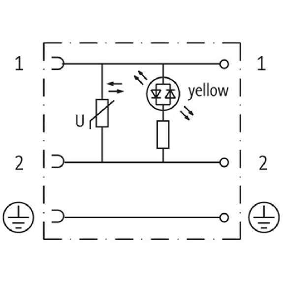 Connect. EV Forme B 10mm 110V LED+VDR 2+PE M16x1.5 - 7000-29645-0000000-Lire la description