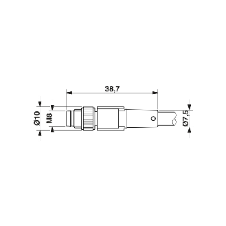 M08 Fem Droit 3p/ M08 Mâle Droit 3p; PUR 3x0,25 Gris/Noir Cpc 1,5m - SAC-3P-M 8MS/ 1,5-PUR/M 8FS-Lire la description