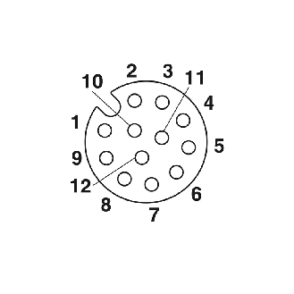 M12A Fem Droit 12p; Bornes Piercecon, Ø8,2mm - SACC-FS-12PCON SCO-Lire la description