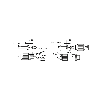 M12D Mâle Droit 4p; Blindé autodénudant, Ø5-9,7mm, Cat. 5, 100 Mbit/s - SACC-M12MSD-4QO SH ETH-Lire la description