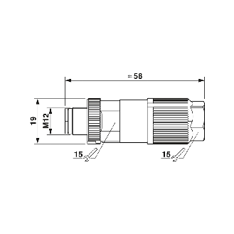 M12D Mâle Droit 4p; Blindé autodénudant, Ø5-9,7mm, Cat. 5, 100 Mbit/s - SACC-M12MSD-4QO SH ETH-Lire la description