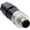 M12A Mâle Droit 5p; Bornes à ressort 0.14-.5mm², Ø4-8mm - STE-1205-GFE