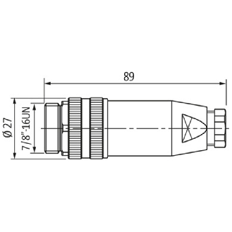 7/8'' Mâle Droit 5p; Bornes à vis (x5) < 1,5mm², Ø10-12mm - 7000-78101-0000000-Lire la description