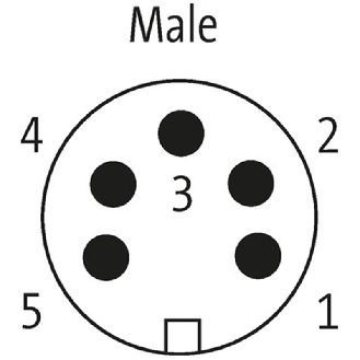 7/8'' Mâle Droit 5p; Bornes à vis (x5) < 1,5mm², Ø10-12mm - 7000-78101-0000000-Lire la description