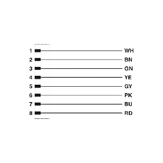 M08A Mâle Coudé 8p; Câble PUR 8x0.14 Gris/Noir 1,5m - SAC-8P-M 8MR/ 1,5-PUR-Lire la description