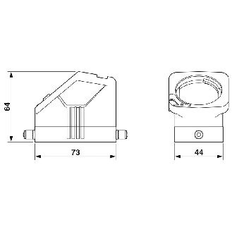 Capot passe-câble CEM, pour verrouillage longitudinal, hauteur 64 mm - HC-EVO-B10-HLFS-EL-AL-Lire la description