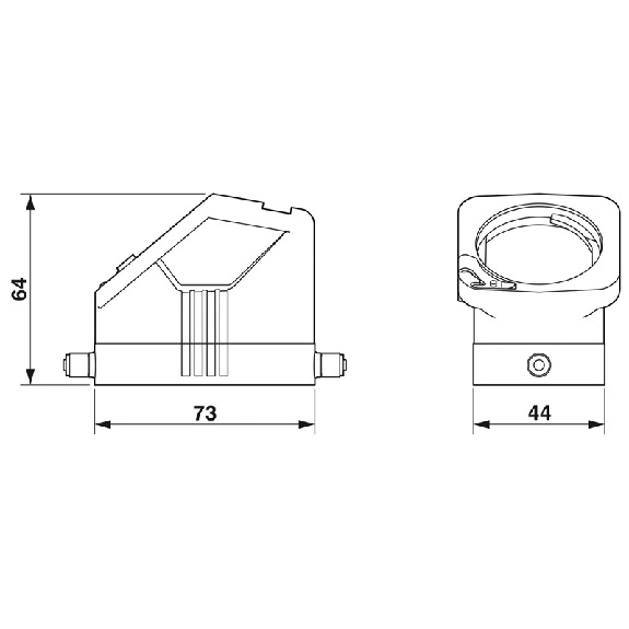Capot passe-câble CEM, pour verrouillage longitudinal, hauteur 64 mm - HC-EVO-B10-HLFS-EL-AL-Lire la description