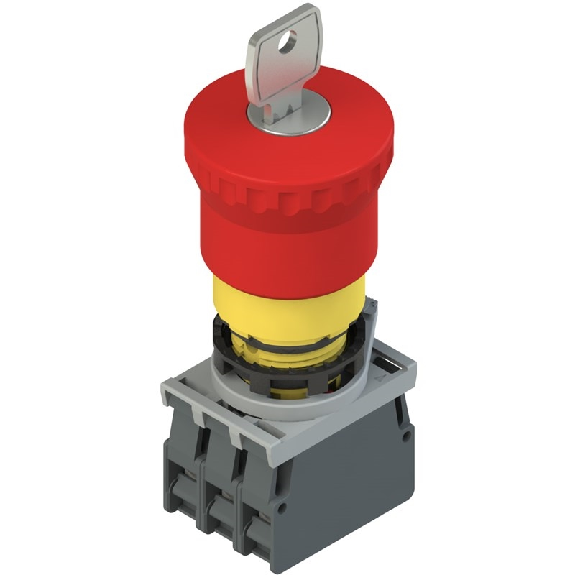 Complet: Bouton arrêt d'urgence, adaptateur de fixation et contacts - E2 AC-DXBC1013-Lire la description