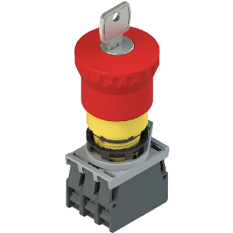 Complet: Bouton arrêt d'urgence, adaptateur de fixation et contacts - E2 AC-DXBC1013-Lire la description