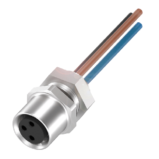 Passage de cloison M08 Fem Droit 3p/3 fils (3 x 0.25mm²) 2m, 60V - BCC M353-0000-10-RM049-020 (BCC0E4Z)-Lire la description