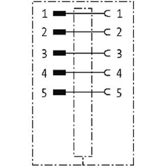 Passage de Cloison M12B Fem 5p/M12B Mâle 5p; Profibus Blindé - 7000-44111-0000000-Lire la description