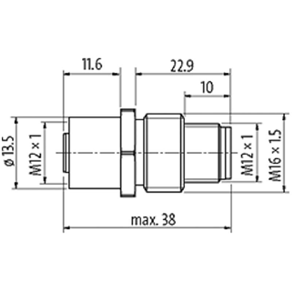 Passage de Cloison M12B Fem 5p/M12B Mâle 5p; Profibus Blindé - 7000-44111-0000000 Passage de Cloison M12B Fem 5p/M12B Mâle 5p; Profibus Blindé - 7000-44111-0000000-Lire la description