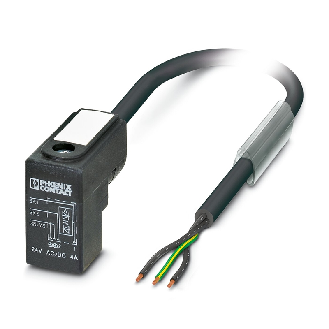 Connect. EV Forme C 8mm 24V LED+ATP; Câble PUR Gris/Noir 5m - SAC-3P- 5,0-PUR/C-1L-Z-Lire la description