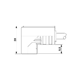 Connect. EV Forme C 8mm 24V LED+ATP; Câble PUR Gris/Noir 5m - SAC-3P- 5,0-PUR/C-1L-Z-Lire la description