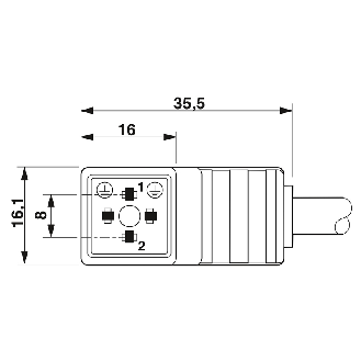 Connect. EV Forme C 8mm 24V LED+ATP; Câble PUR Gris/Noir 5m - SAC-3P- 5,0-PUR/C-1L-Z-Lire la description