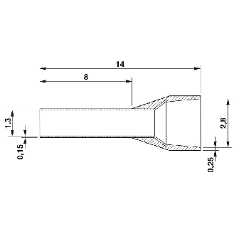 Embout, 0,75mm², douille: 8mm, gris, 20 rubans de 50 - AI  0,75- 8 GY-S-Lire la description