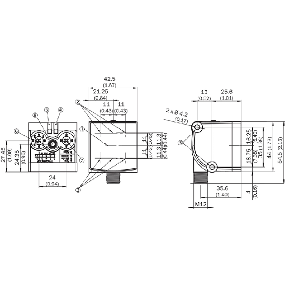 Détecteur de brillance PNP/NPN avec connecteur M12-Lire la description