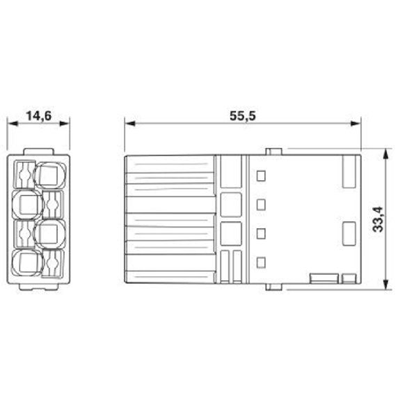 Module 12 contacts de puissance mâle, Push-in, 830 V, 40 A - HC-M-04-PT-M-Lire la description