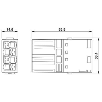 Module 12 contacts de puissance mâle, Push-in, 830 V, 40 A - HC-M-04-PT-M-Lire la description