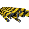 Protection de profil en trapèze 40/80/8 jaune/noir lg1m - 422.15.601