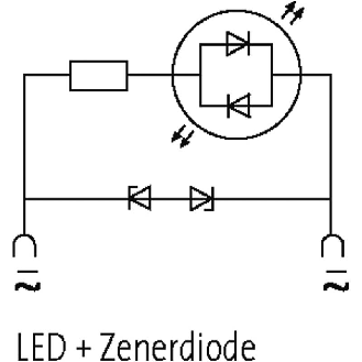 Module d'antiparasitage p/électrov. Forme B LED+DZ 24VAC/DC 100W/VA - 3124873 | DAB-LED JAUNE + Z-DIODE 24V-Lire la description