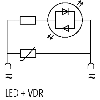 Module d'antiparasit. p/électrov. Forme A LED+VDR 48VAC/DC 100W/VA - 3124052 | VBS-LED JAUNE +VDR 48 U