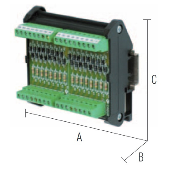 Module pour essais LED 16 canaux, commun négatif, bornes à vis - XCLT16AC [CLT16CC]-Lire la description
