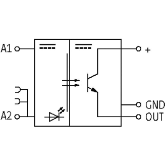 Module-optocoupleur 30VDC, transistor 48VDC/0,1A/500kHz, à ressort - 526100-Lire la description