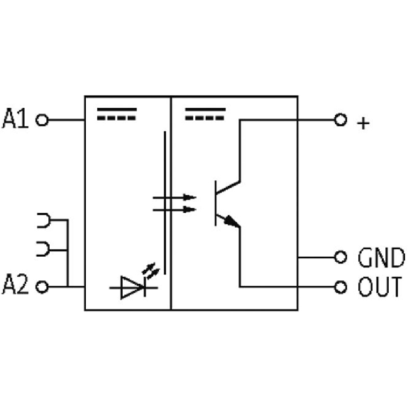 Module-optocoupleur 30VDC, transistor 48VDC/0,1A/500kHz, à ressort - 526100-Lire la description