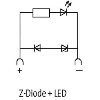 Module d'antiparasit. p/électrov. Forme BI LED+ZENER 24AC/DC 100W/VA - 3124233 | LBS-LED JAUNE+Z-DIODE 24-Lire la description