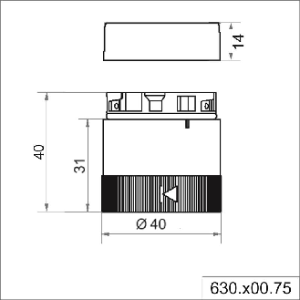 Élément de raccordement 24VAC/DC IP66 Ø40mm NOIR - 630.800.75-Lire la description
