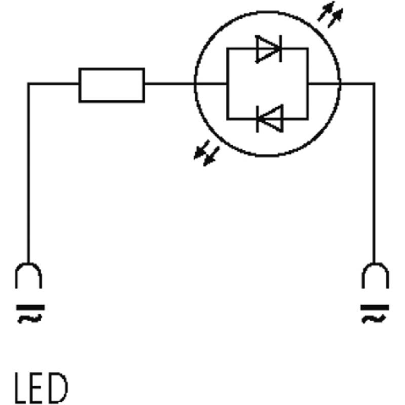 Module d'antiparasit. p/électrov. Forme BI LED 230VAC/DC 50W/VA - 3124216 | LBS-LED JAUNE 220 U-Lire la description